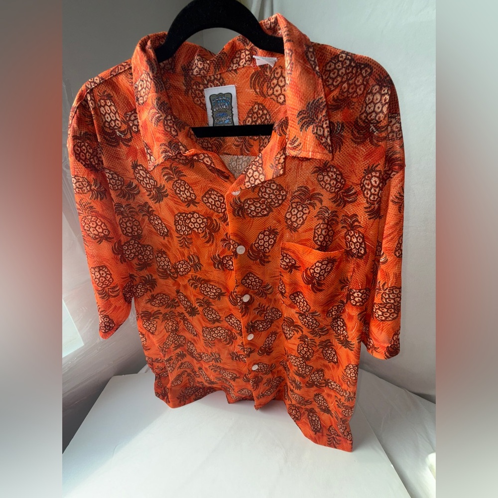 Ocean Current Vibrant Orange Pineapple Shirt